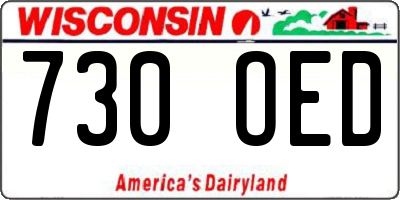WI license plate 730OED