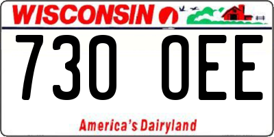 WI license plate 730OEE