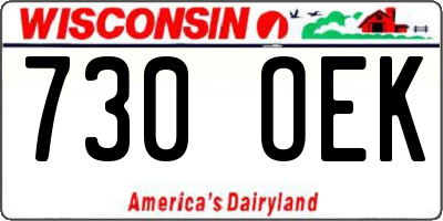 WI license plate 730OEK