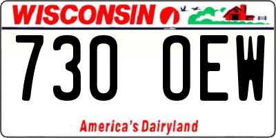 WI license plate 730OEW