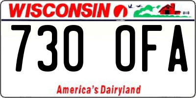WI license plate 730OFA