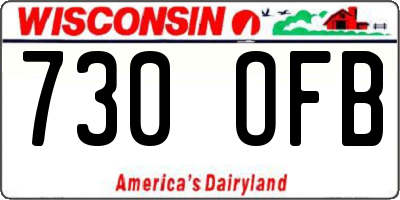 WI license plate 730OFB