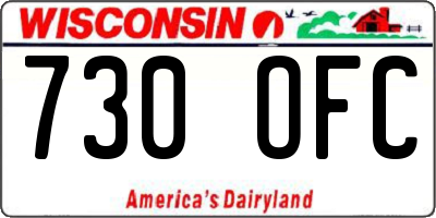 WI license plate 730OFC