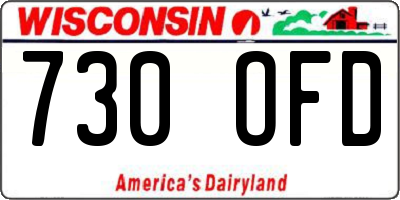 WI license plate 730OFD