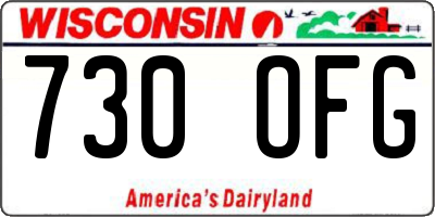 WI license plate 730OFG