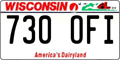 WI license plate 730OFI