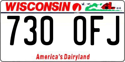 WI license plate 730OFJ