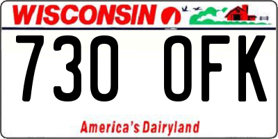 WI license plate 730OFK