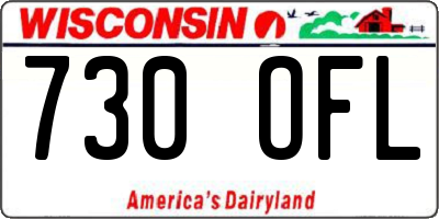 WI license plate 730OFL