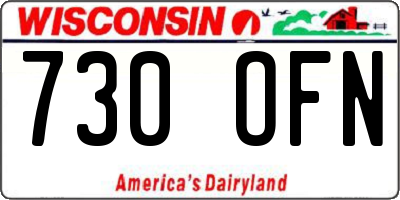WI license plate 730OFN