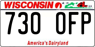 WI license plate 730OFP