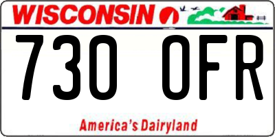 WI license plate 730OFR