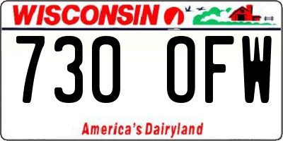WI license plate 730OFW