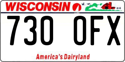 WI license plate 730OFX