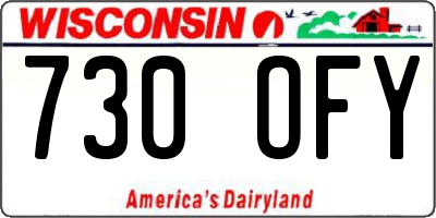 WI license plate 730OFY
