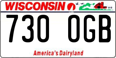 WI license plate 730OGB