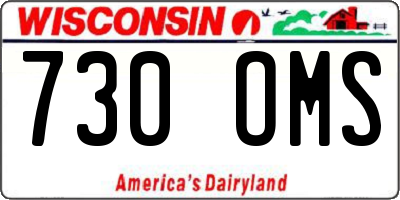 WI license plate 730OMS