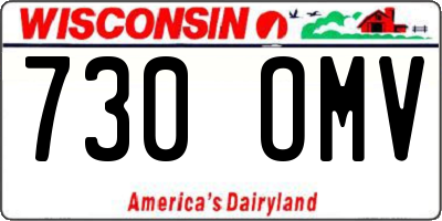 WI license plate 730OMV