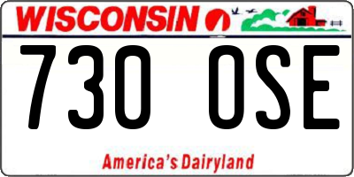 WI license plate 730OSE