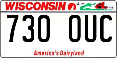 WI license plate 730OUC