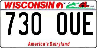 WI license plate 730OUE