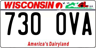 WI license plate 730OVA