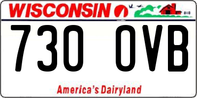 WI license plate 730OVB