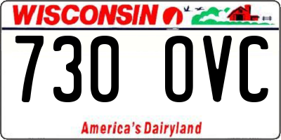 WI license plate 730OVC