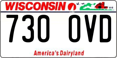 WI license plate 730OVD