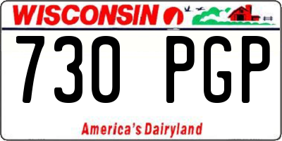 WI license plate 730PGP
