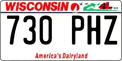 WI license plate 730PHZ