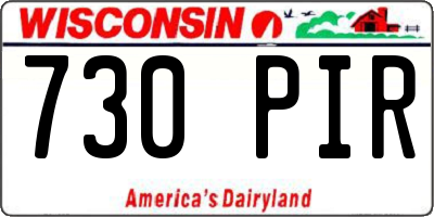 WI license plate 730PIR