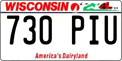 WI license plate 730PIU