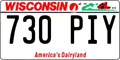 WI license plate 730PIY