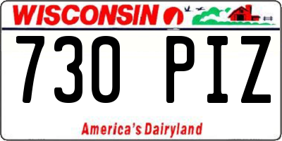 WI license plate 730PIZ