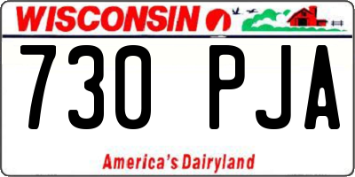 WI license plate 730PJA