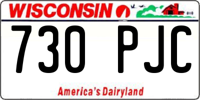 WI license plate 730PJC
