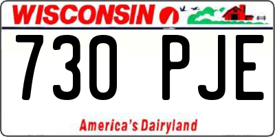 WI license plate 730PJE