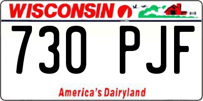 WI license plate 730PJF
