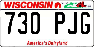 WI license plate 730PJG