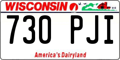 WI license plate 730PJI