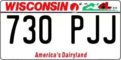 WI license plate 730PJJ