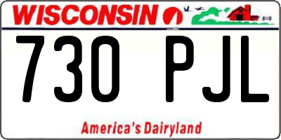 WI license plate 730PJL