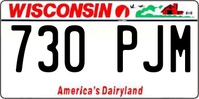 WI license plate 730PJM