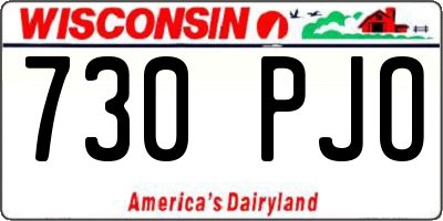 WI license plate 730PJO