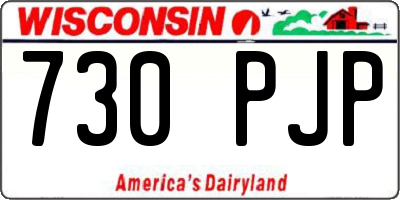 WI license plate 730PJP