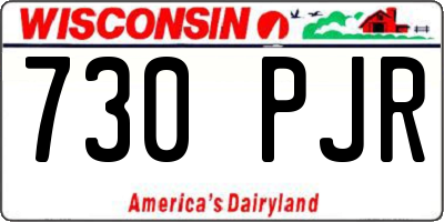 WI license plate 730PJR