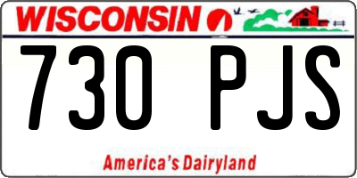 WI license plate 730PJS