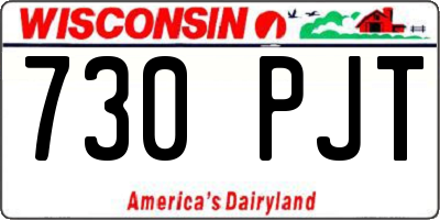 WI license plate 730PJT