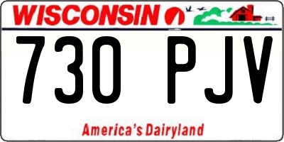 WI license plate 730PJV